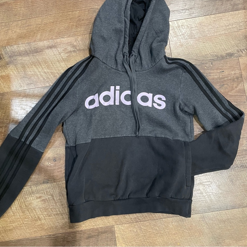 Adidas two tone gray and black Hoodie
